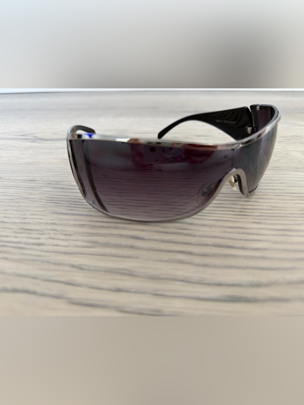 POLICE MADE IN ITALY TZ8711 Y2K Shield Grey Gradient Sunglasses WORN ONCE EUC - Picture 4 of 13